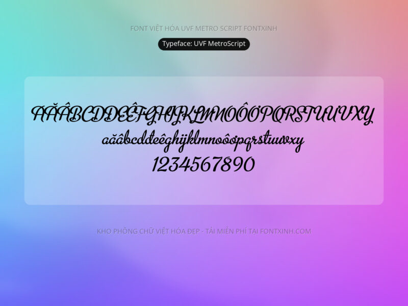 Font UVF Metro Script Font Xinh