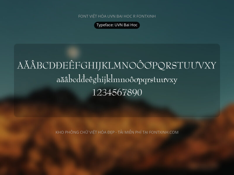 Font UVN Bai Hoc Font Xinh