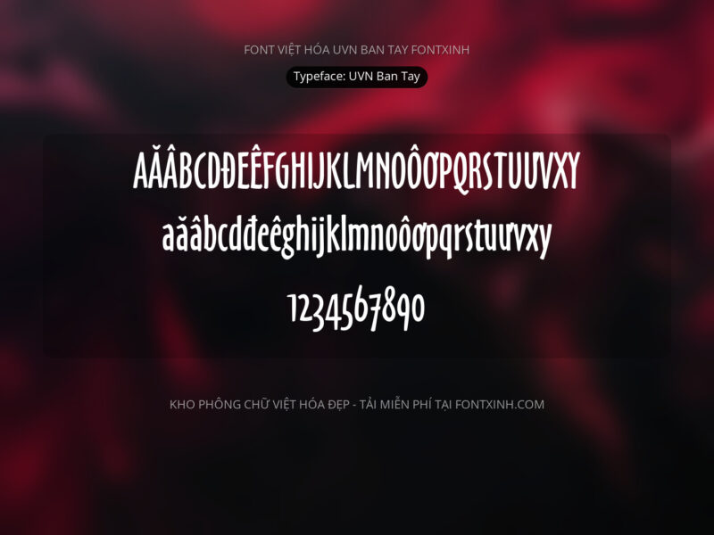 Font UVN Ban Tay Font Xinh