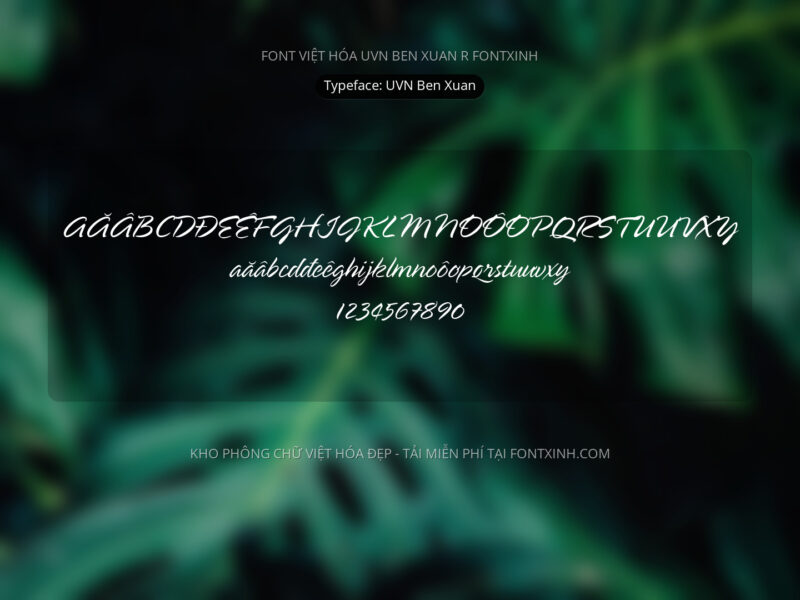 Font UVN Ben Xuan Font Xinh