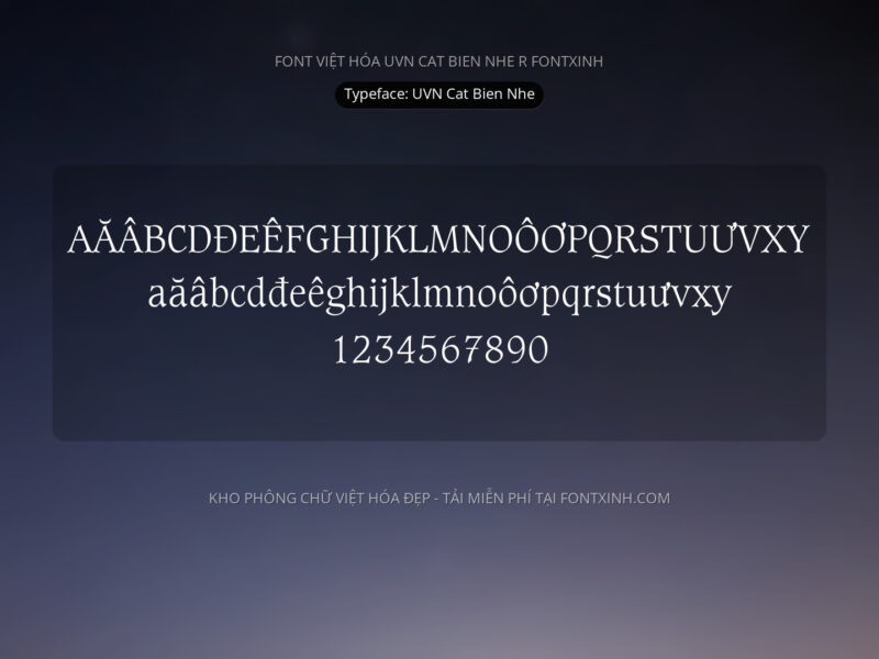 Font UVN Cat Bien Nhe Font Xinh