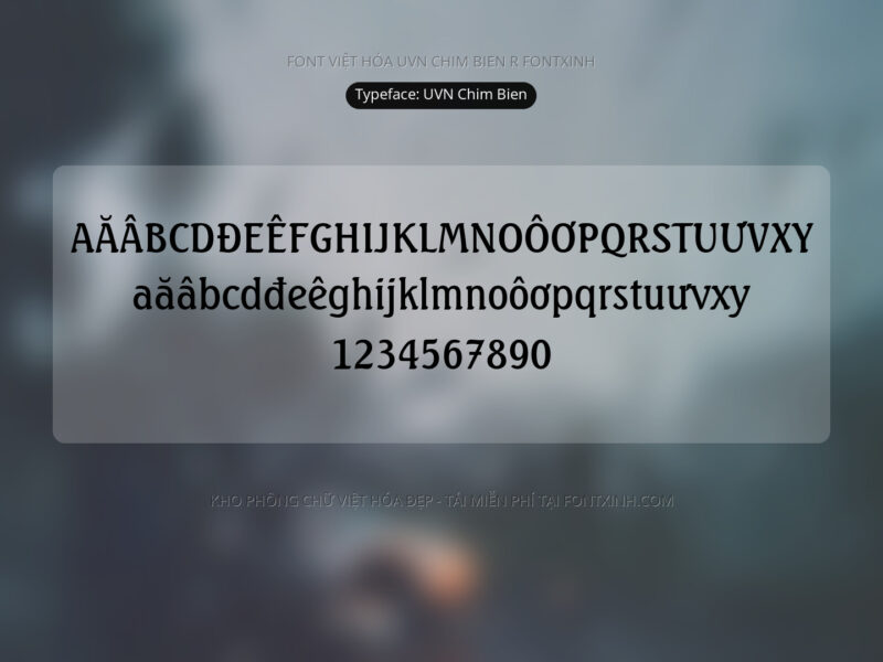 Font UVN Chim Bien Font Xinh