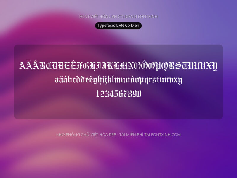 Font UVN Co Dien Font Xinh
