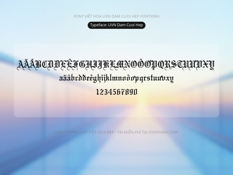 Font UVN Dam Cuoi Hep Font Xinh