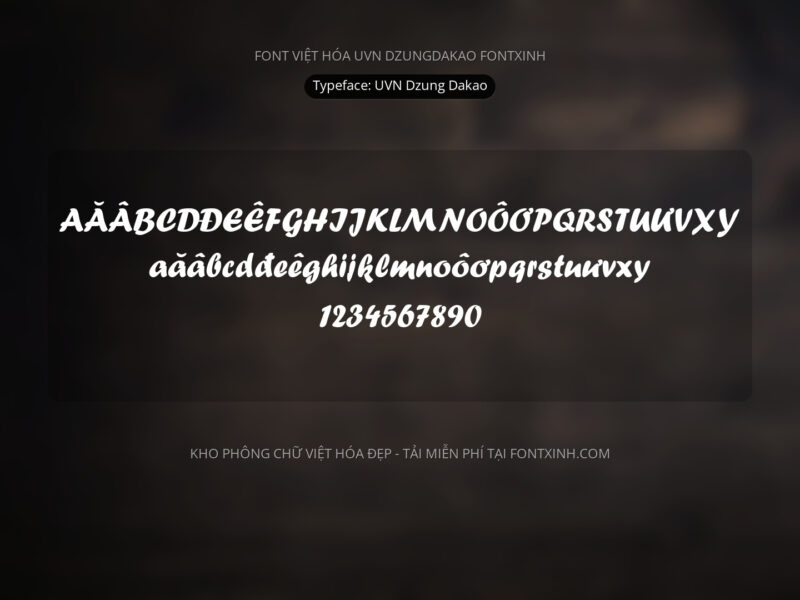 Font UVN Dzungdakao Font Xinh