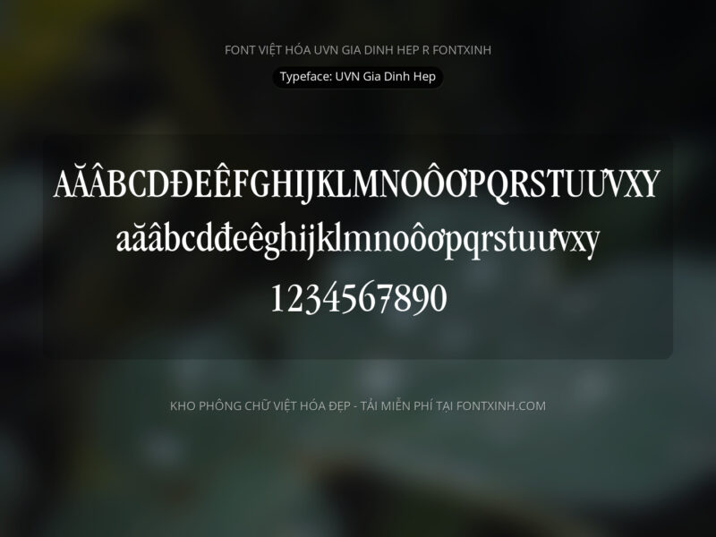 Font UVN Gia Dinh Hep Font Xinh