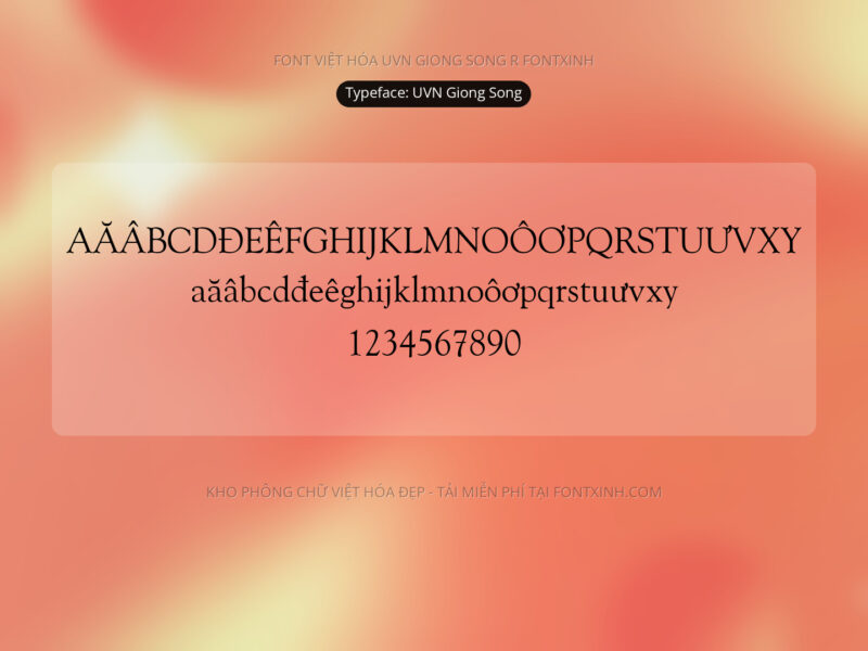 Font UVN Giong Song Font Xinh