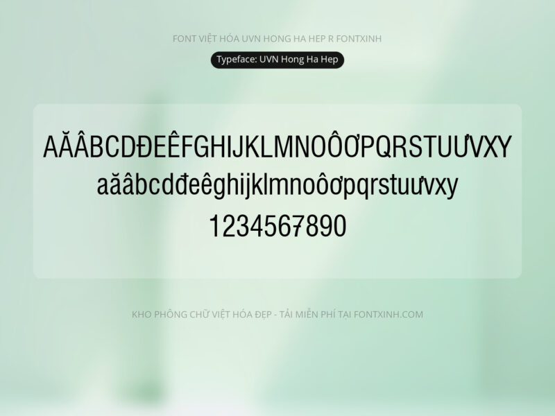 Font UVN Hong Ha Hep Font Xinh
