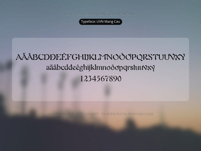 Font UVN Mang Cau Font Xinh