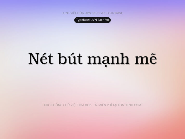 Font UVN Sach Vo Font Xinh