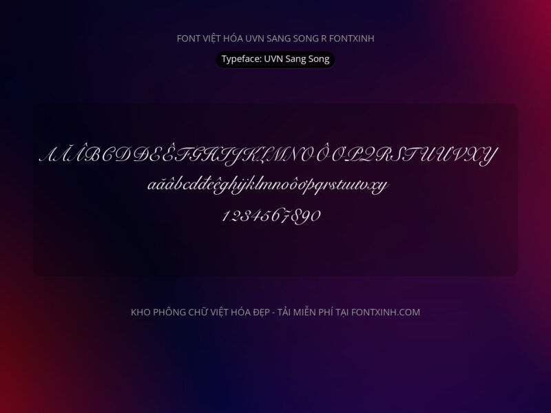 Font UVN Sang Song Font Xinh