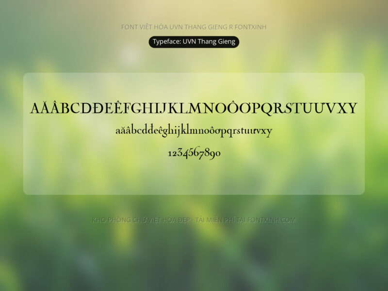 Font UVN Thang Gieng Font Xinh