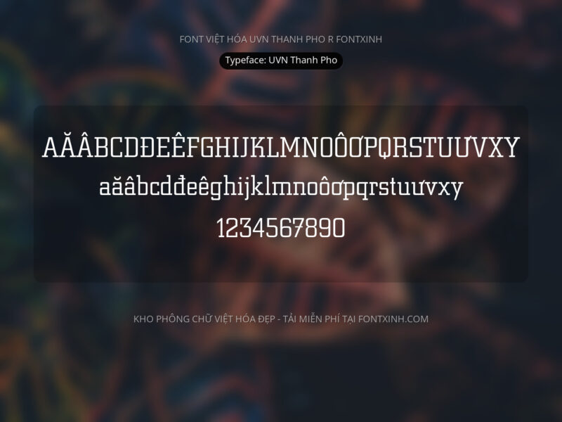 Font UVN Thanh Pho Font Xinh