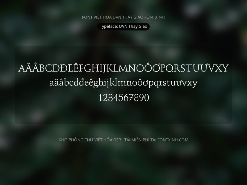 Font UVN Thay Giao Font Xinh