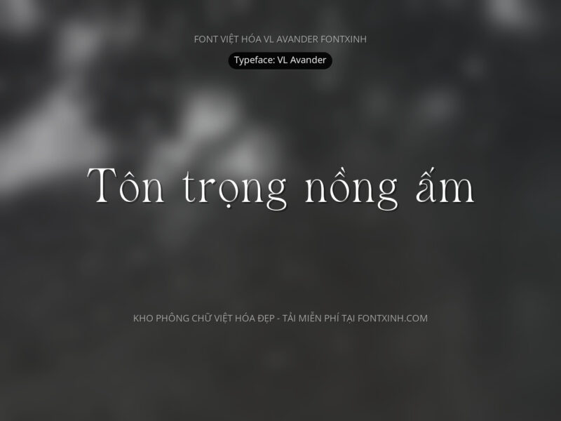 Font VL Avander Font Xinh